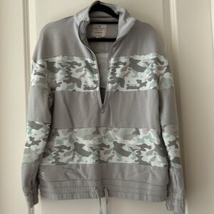 Simply Southern Camo 1/2 Zip Pullover Sweatshirt drawstring/elastic hem size S